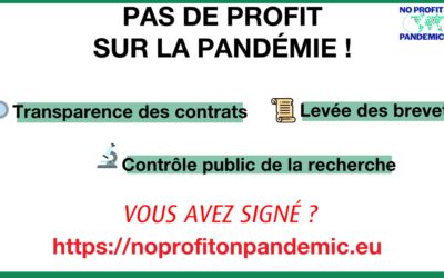 Pas de profit sur la pandémie : vous signez ?